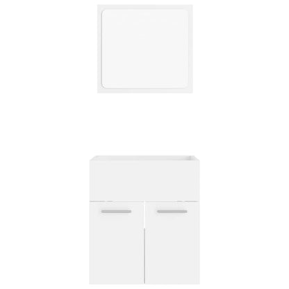 Set Mobili da Bagno 2 pz Bianco in Legno Multistrato | homemem39
