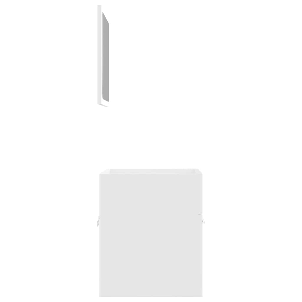 Set Mobili da Bagno 2 pz Bianco in Legno Multistrato | homemem39