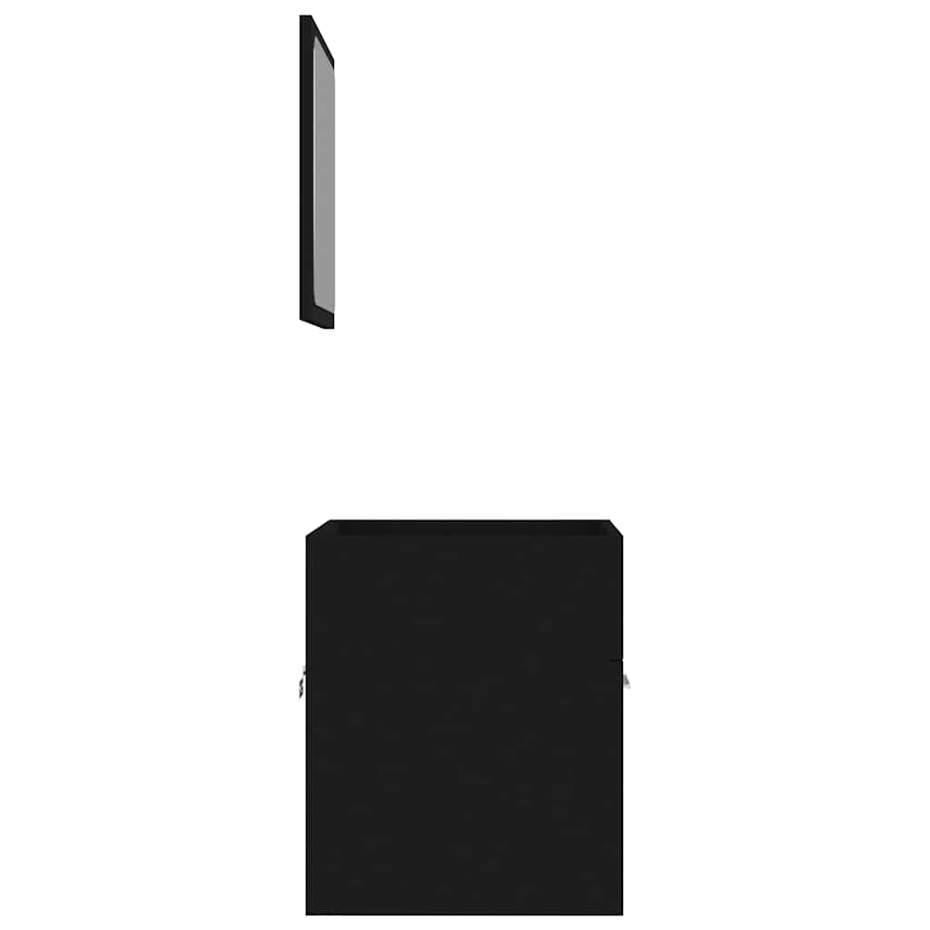 Set Mobili da Bagno 2 pz Nero in Legno Multistrato | homemem39