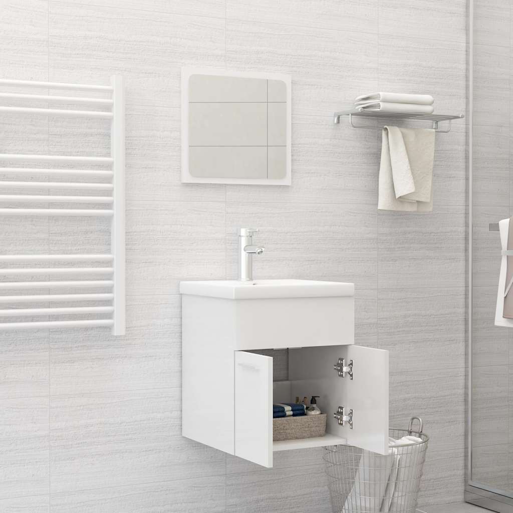Set Mobili da Bagno 2 pz in legno multistrato