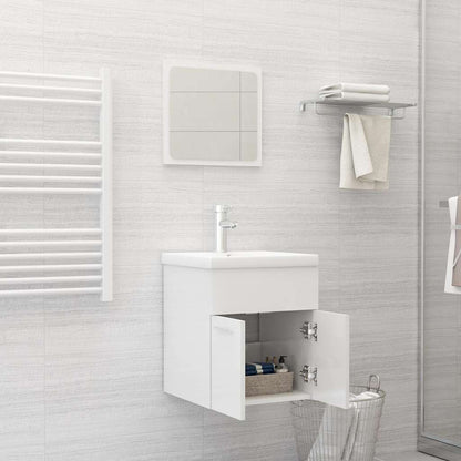 Set Mobili da Bagno 2 pz in legno multistrato