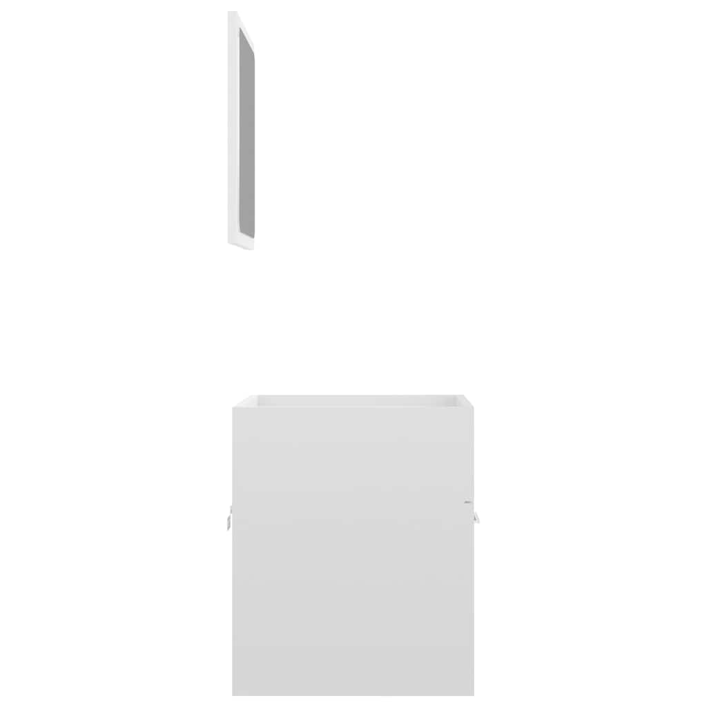 Set Mobili da Bagno 2 pz Bianco Lucido in Legno Multistrato | homemem39