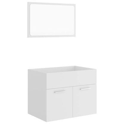Set Mobili da Bagno 2 pz Bianco in Legno Multistrato