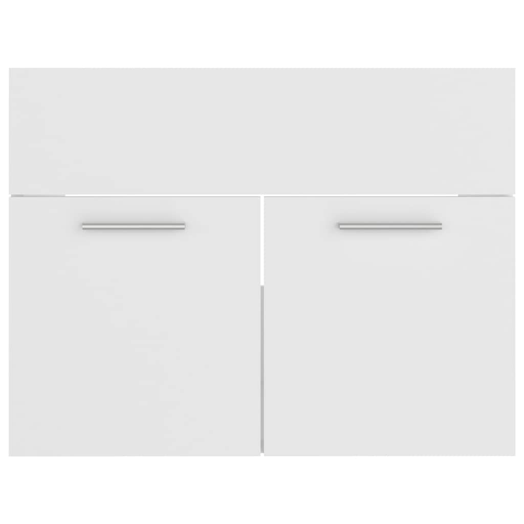 Set Mobili da Bagno 2 pz Bianco in Legno Multistrato