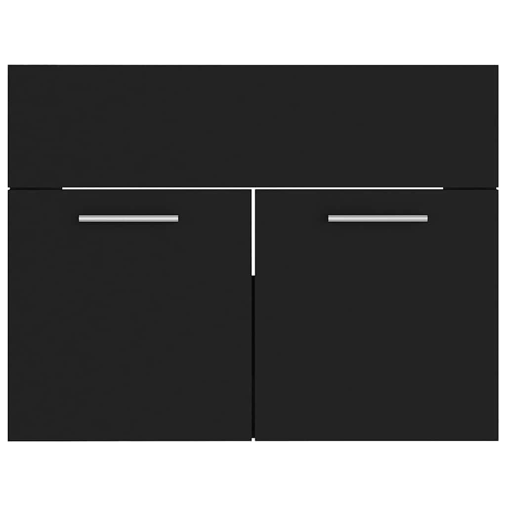Set Mobili da Bagno 2 pz Nero in Legno Multistrato | homemem39