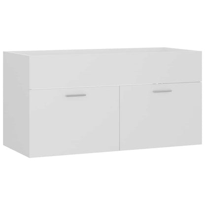Set Mobili da Bagno 2 pz Bianco in Legno Multistrato | homemem39