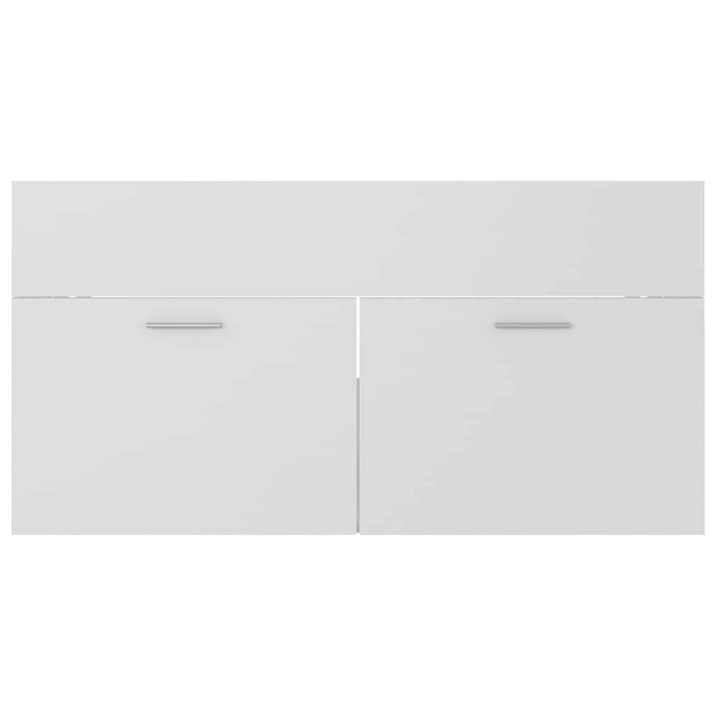 Set Mobili da Bagno 2 pz Bianco in Legno Multistrato | homemem39
