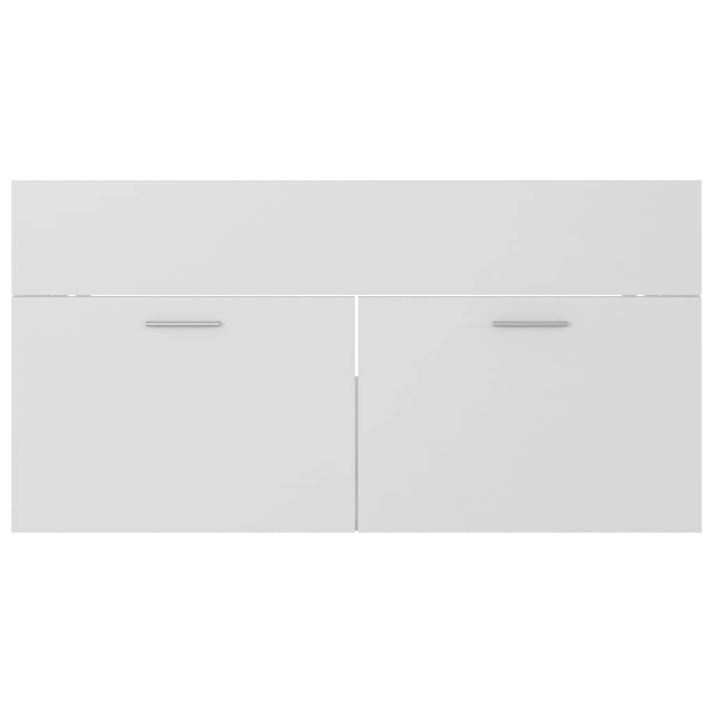 Set Mobili da Bagno 2 pz Bianco in Legno Multistrato