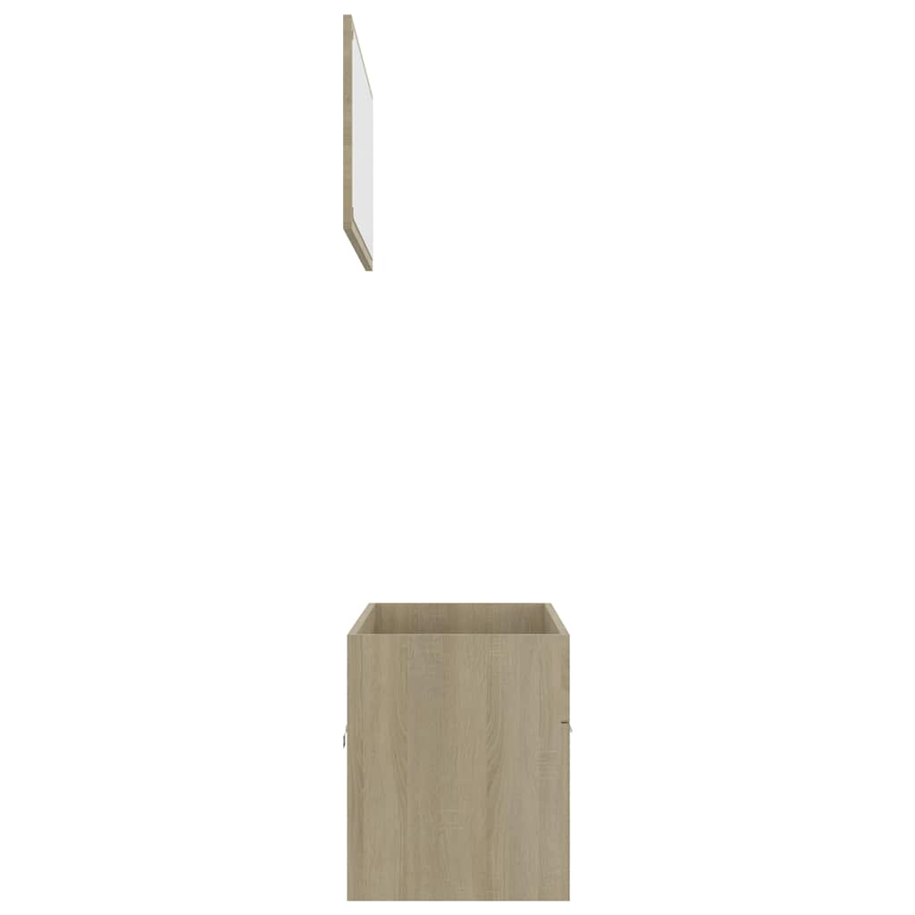 Set Mobili da Bagno 2 pz Rovere Sonoma in Legno Multistrato | homemem39
