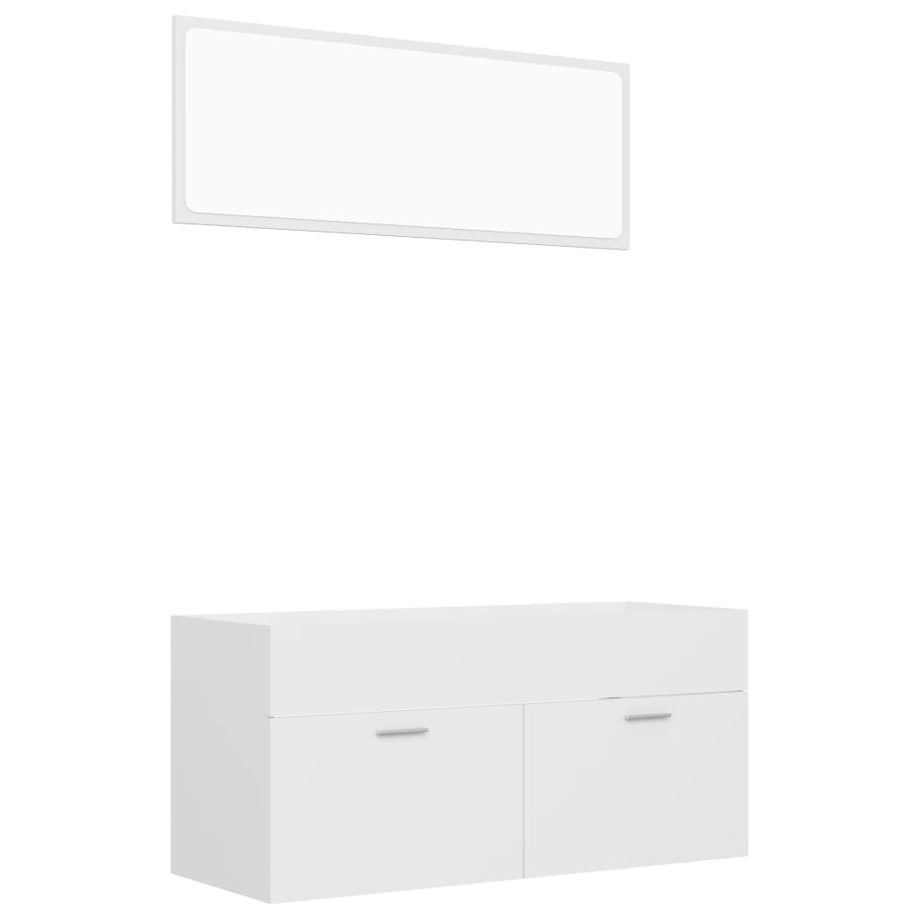 Set Mobili da Bagno 2 pz Bianco in Legno Multistrato - homemem39