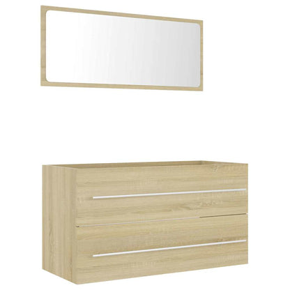 Set Mobili da Bagno 2 pz in legno multistrato