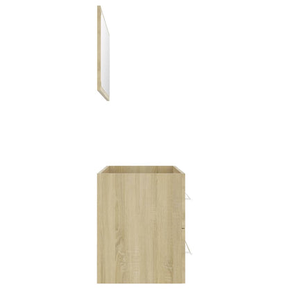 Set Mobili da Bagno 2 pz Rovere Sonoma in Legno Multistrato | homemem39