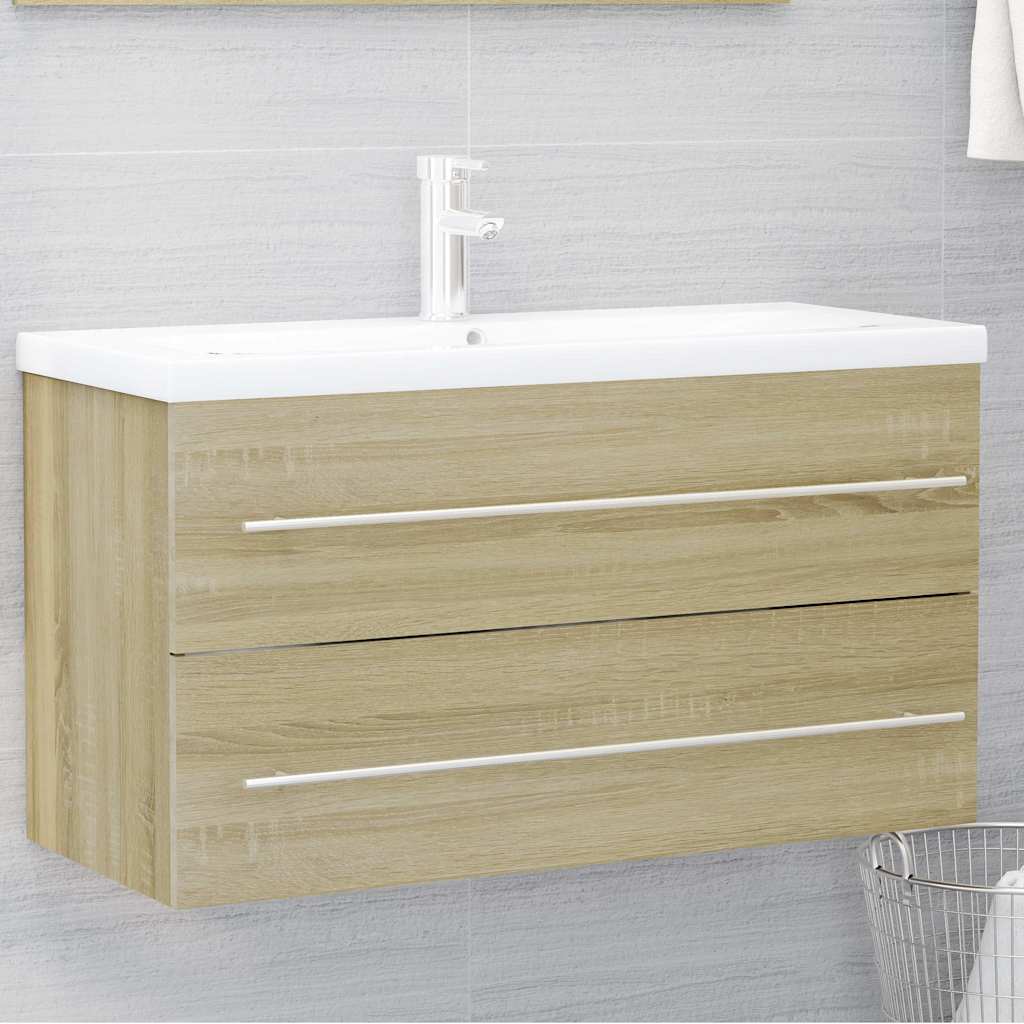 Set Mobili da Bagno 2 pz in legno multistrato