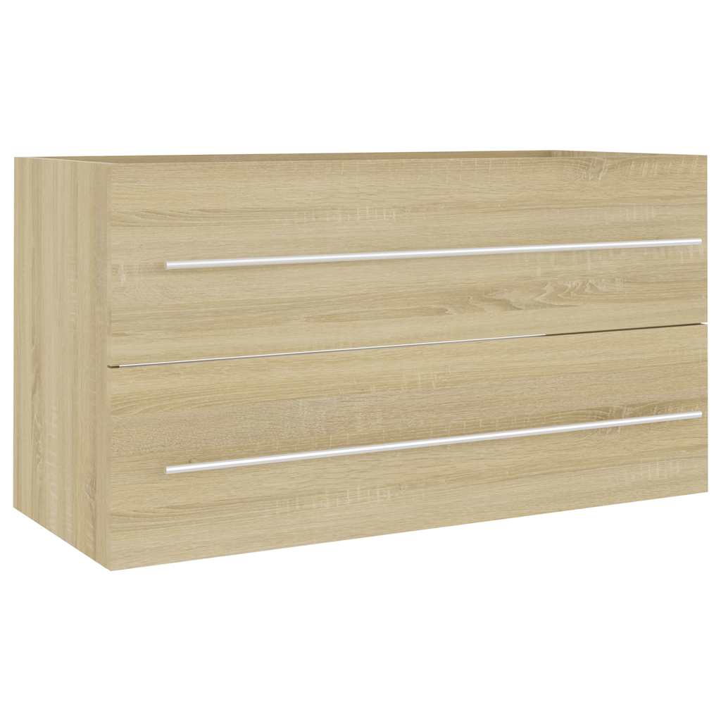 Set Mobili da Bagno 2 pz Rovere Sonoma in Legno Multistrato | homemem39