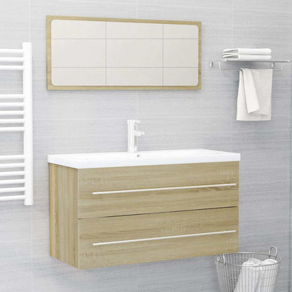 Set Mobili da Bagno 2 pz in legno multistrato