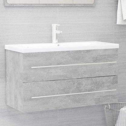 Set Mobili da Bagno 2 pz Grigio Cemento in Legno Multistrato | homemem39