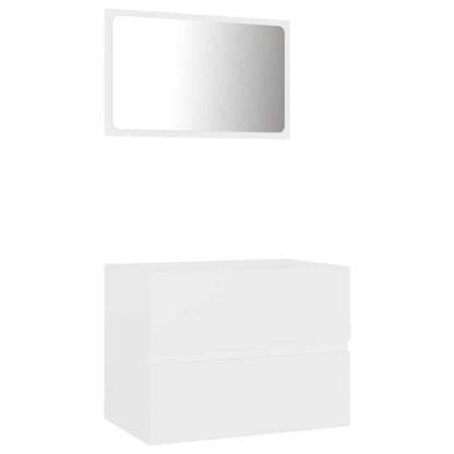 Set Mobili da Bagno 2 pz Bianco in Legno Multistrato | homemem39