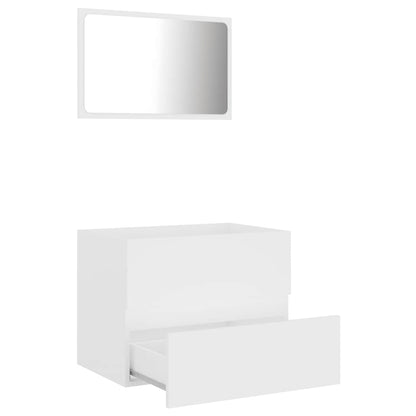 Set Mobili da Bagno 2 pz Bianco in Legno Multistrato | homemem39