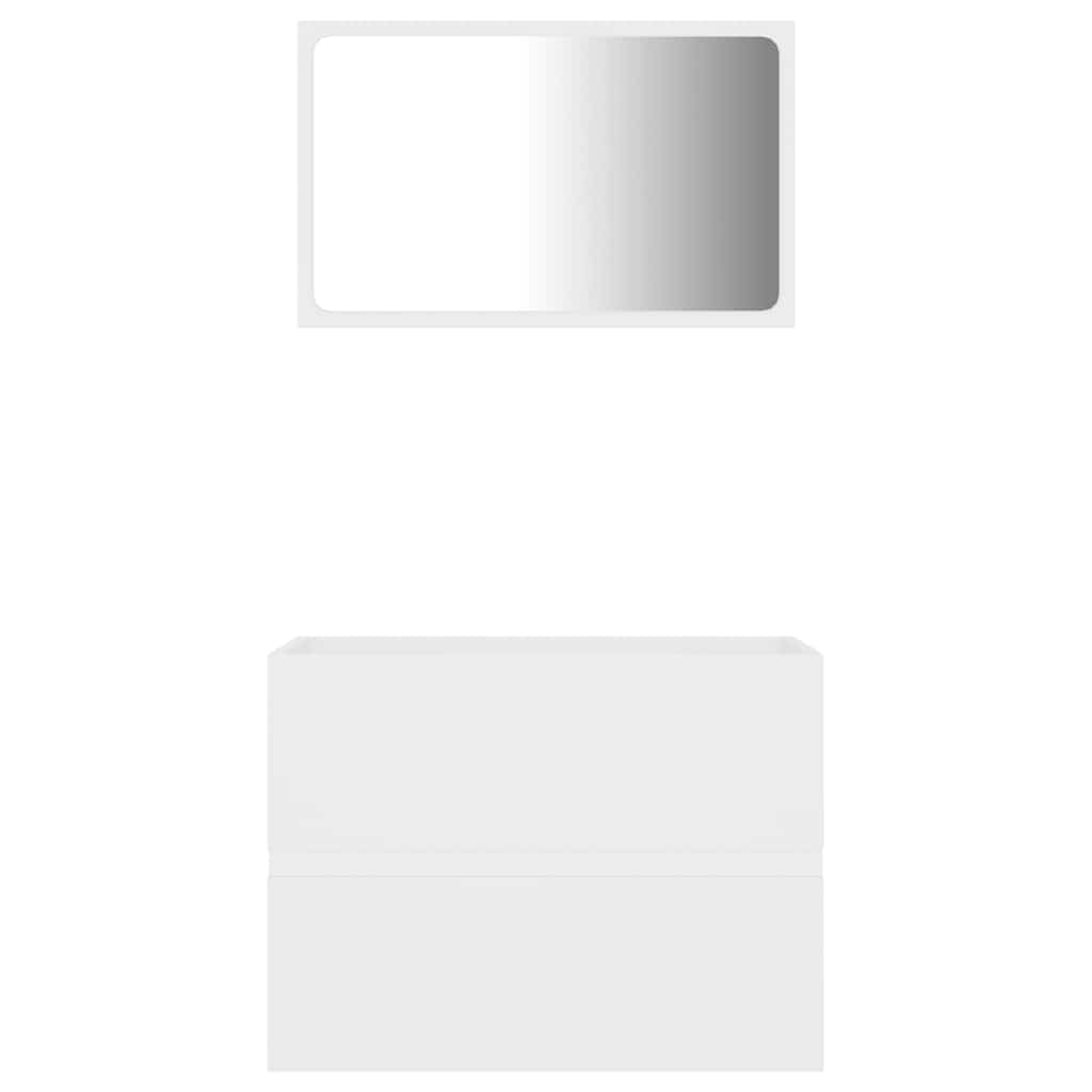 Set Mobili da Bagno 2 pz Bianco in Legno Multistrato | homemem39