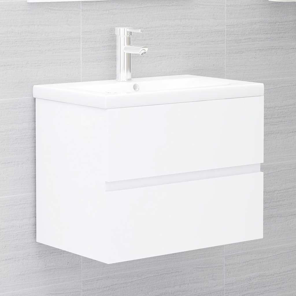 Set Mobili da Bagno 2 pz Bianco in Legno Multistrato | homemem39