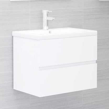 Set Mobili da Bagno 2 pz Bianco in Legno Multistrato | homemem39