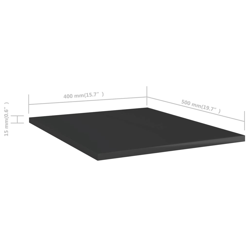Ripiani per Libreria 8pz Nero Lucido 40x50x1,5cm Multistrato - homemem39