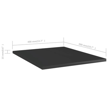 Ripiani per Libreria 8pz Nero Lucido 40x50x1,5cm Multistrato - homemem39