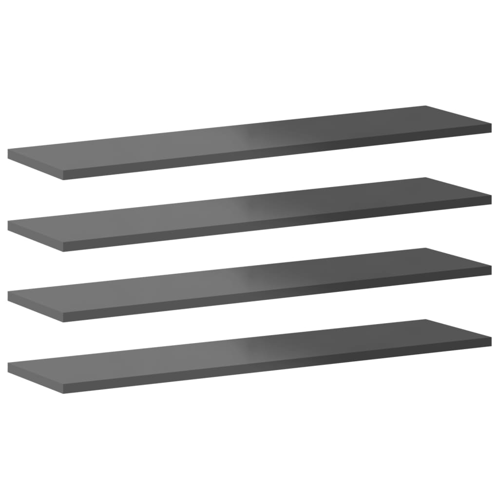 Ripiani per Libreria 8pz Grigio Lucido 80x20x1,5cm Multistrato | homemem39