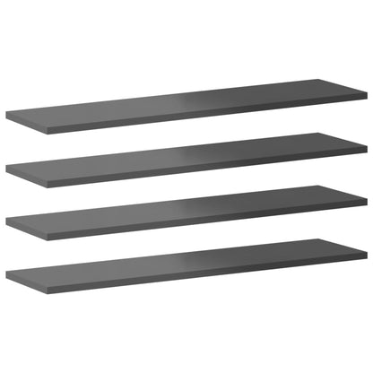 Ripiani per Libreria 8pz Grigio Lucido 80x20x1,5cm Multistrato | homemem39
