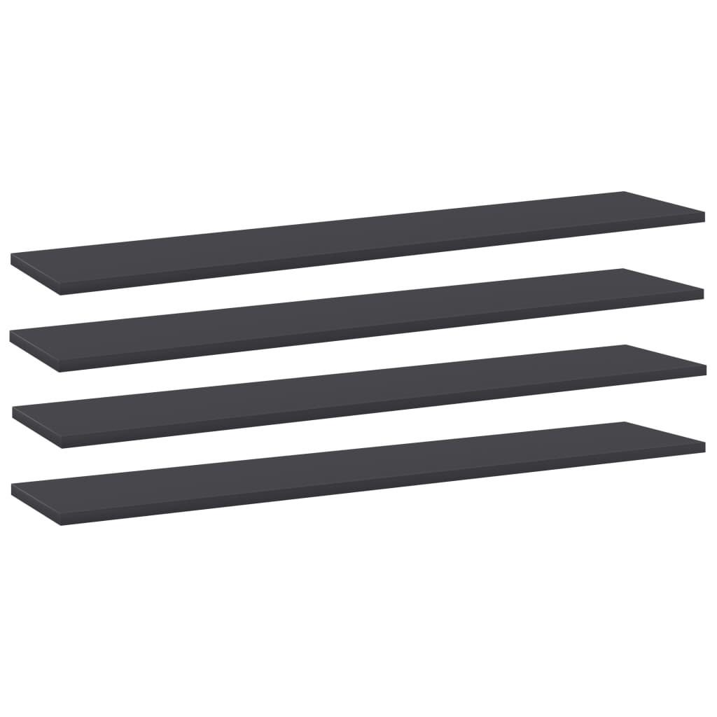 Ripiani per Libreria 4pz Grigi 100x20x1,5cm Legno Multistrato | homemem39