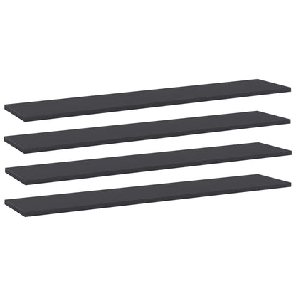 Ripiani per Libreria 4pz Grigi 100x20x1,5cm Legno Multistrato | homemem39
