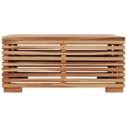 Set Tavolino Poggiapiedi Giardino Cuscino Grigio Scuro in Teak | homemem39