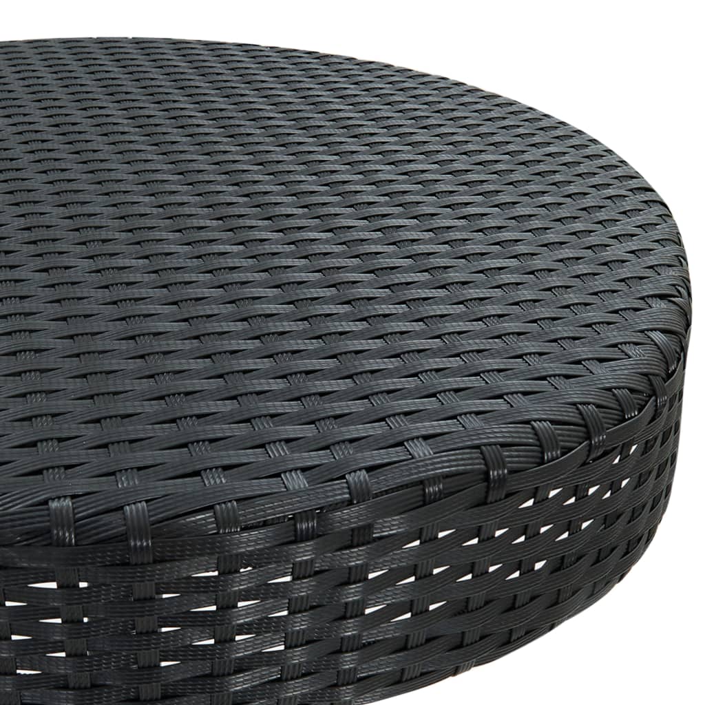 Set Bar da Giardino 3 pz con Cuscini Polyrattan Nero - homemem39