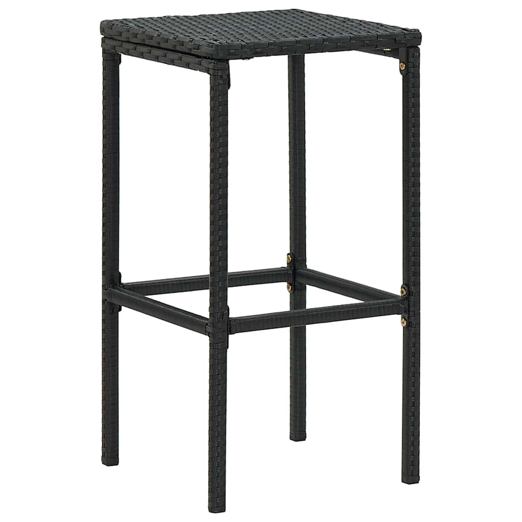 Set Bar da Giardino 7 pz con Cuscini in Polyrattan Nero | homemem39