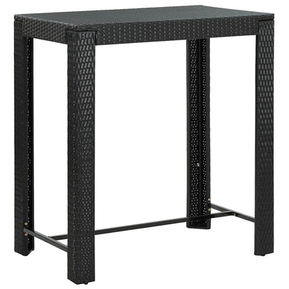 Set Bar da Giardino 7 pz con Cuscini in Polyrattan Nero | homemem39
