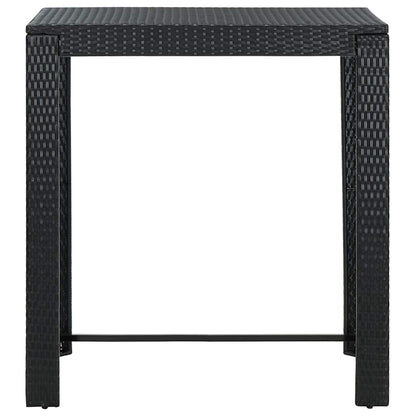 Set Bar da Giardino 7 pz con Cuscini in Polyrattan Nero | homemem39
