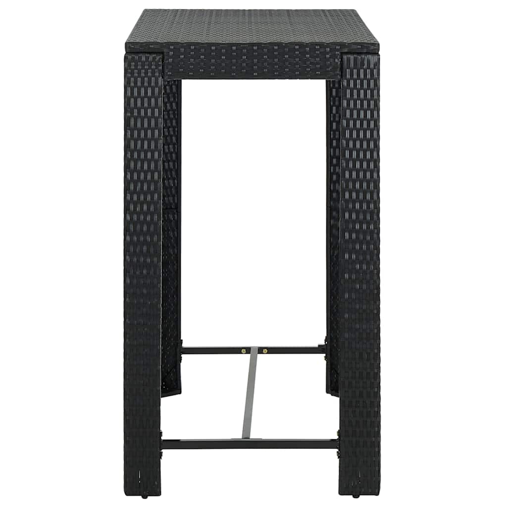 Set Bar da Giardino 7 pz con Cuscini in Polyrattan Nero | homemem39