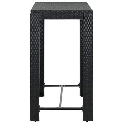 Set Bar da Giardino 7 pz con Cuscini in Polyrattan Nero | homemem39