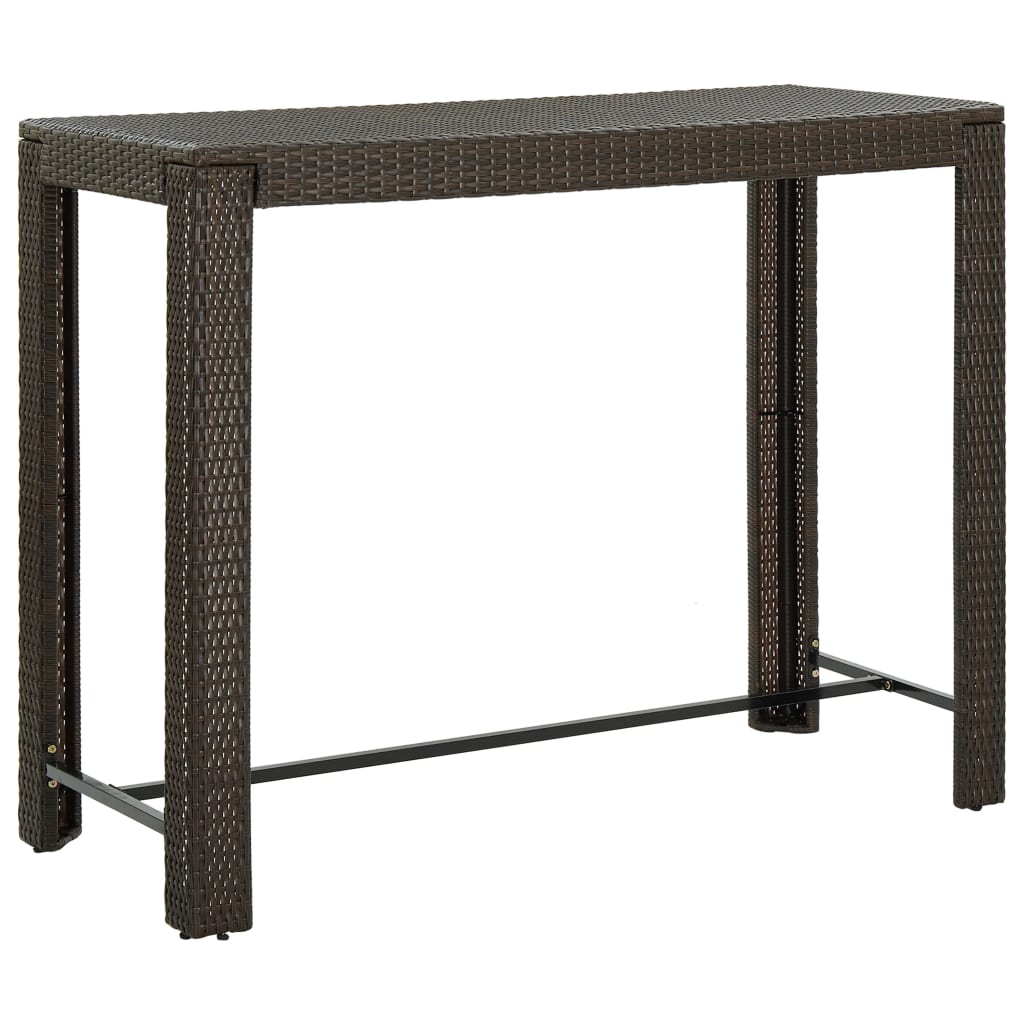 Set da Bar da Giardino 7 pz con Cuscini in Polyrattan Marrone - homemem39