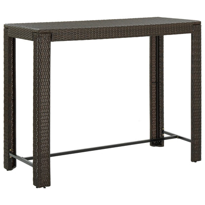 Set da Bar da Giardino 7 pz con Cuscini in Polyrattan Marrone - homemem39