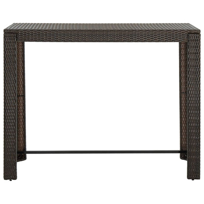 Set da Bar da Giardino 7 pz con Cuscini in Polyrattan Marrone - homemem39