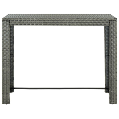 Set da Bar da Giardino 7 pz con Cuscini in Polyrattan Grigio - homemem39