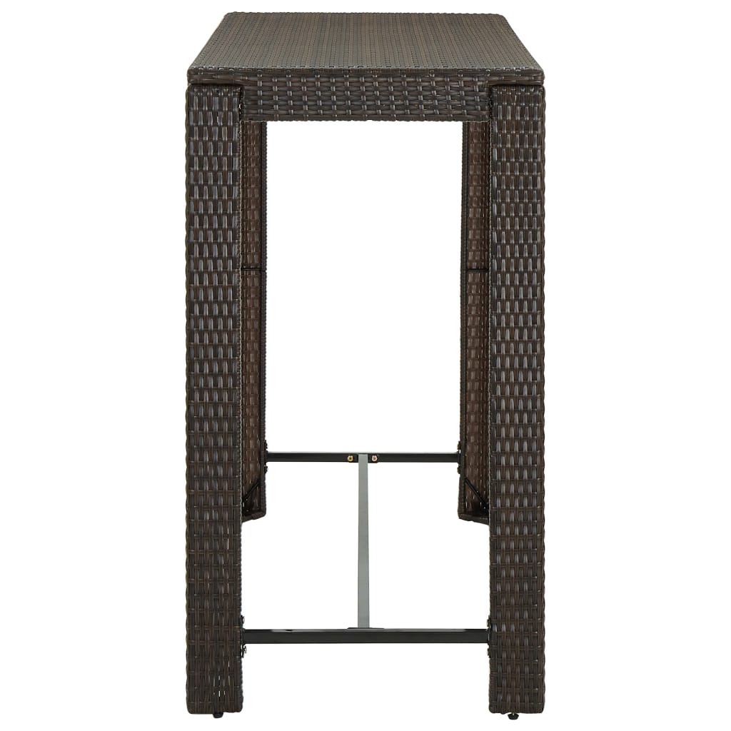 Set da Bar da Giardino 9 pz con Cuscini in Polyrattan Marrone - homemem39