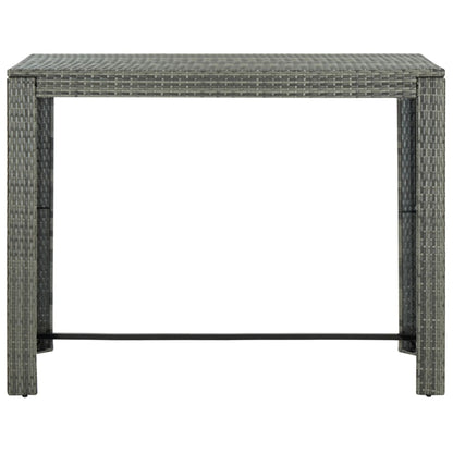 Set da Bar da Giardino 9 pz con Cuscini in Polyrattan Grigio - homemem39
