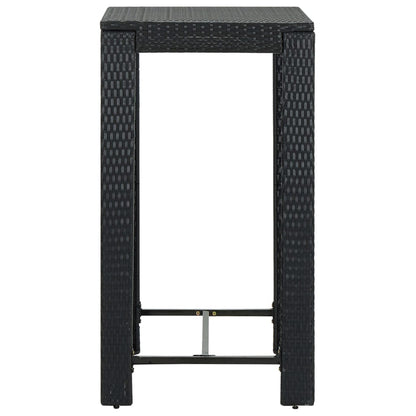 Set Bar da Giardino 3 pz con Cuscini Polyrattan Nero | homemem39