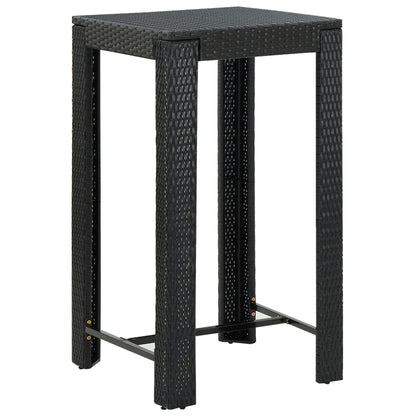Set Bar da Giardino 5 pz con Cuscini Polyrattan Nero | homemem39