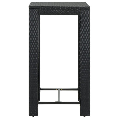 Set Bar da Giardino 5 pz con Cuscini Polyrattan Nero | homemem39