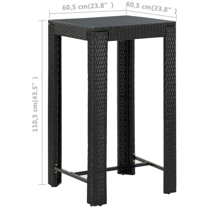 Set Bar da Giardino 5 pz con Cuscini Polyrattan Nero | homemem39