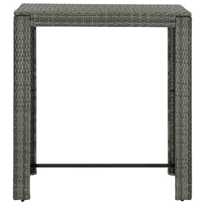 Set Bar da Giardino 7 pz con Cuscini in Polyrattan Grigio - homemem39