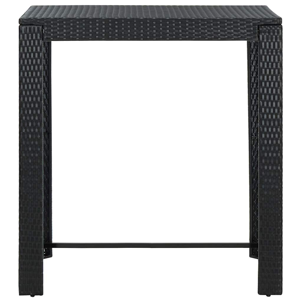 Set Bar da Giardino 5 pz con Braccioli in Polyrattan Nero